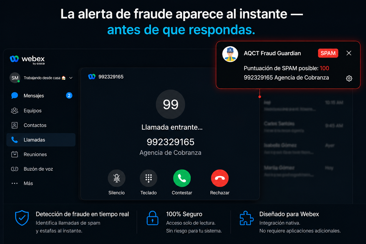AQCT fraud alert in Webex